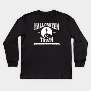 Halloween Town College Design Kids Long Sleeve T-Shirt